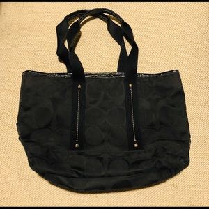 Black Coach Monogram Tote Purse